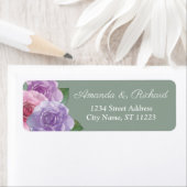 Étiquette Sage Dusty rose violet élégant Mariage floral (En situation)