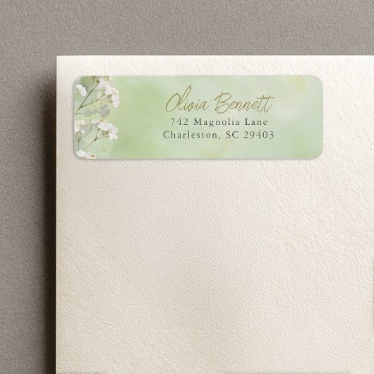 Étiquette Sage Floral Bridal Shower Return Address Labels