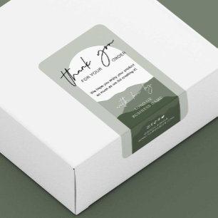 Étiquette Sage Green Arc Bohème Logo Boîte de commerce Sceau