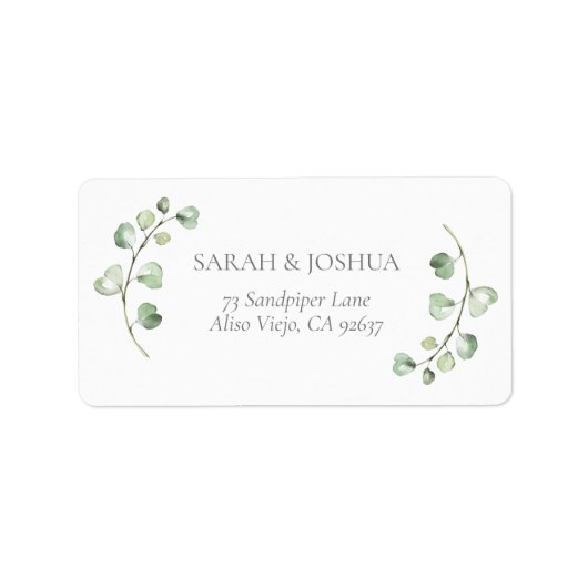 Étiquette Sage Green Arch Mariage botanique Adresse de retou (Devant)