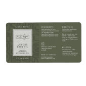 Étiquette Sage Green Boho Pattern Logo 2OZ Dropper Bottle (Devant)