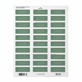 Étiquette Sage Green Elegant Classic Simple Adresse de retou (Feuille entière)