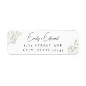 Étiquette Sage Green et White Floral Mariage Adresse de reto (Devant)