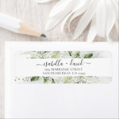 Étiquette Sage Green Eucalyptus Mariage Adresse de retour (En situation)