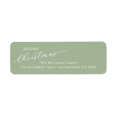 Étiquette Sage Green Modern Merry Christmas Return Address (Devant)