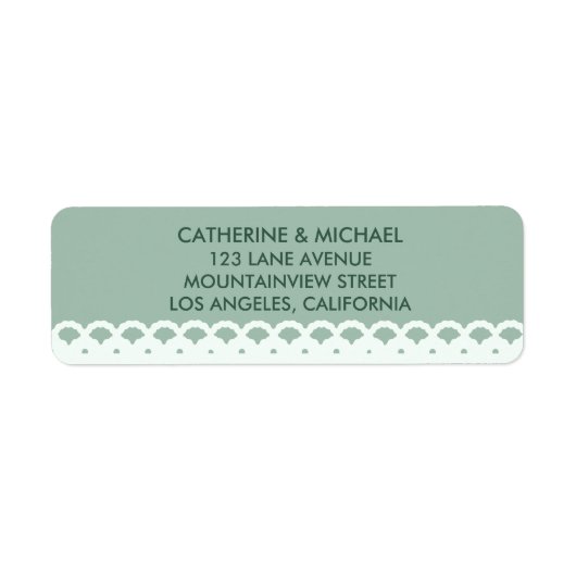 Étiquette Sage Green Motif de dentelle Élégant Mariage class (Devant)