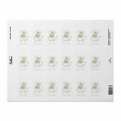 Étiquette Sage Green Perfect Pear "Mint to Be" Mariage Faveu (Feuille entière)