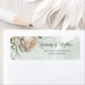Étiquette Sage Green Roses Greenery Wedding (En situation)