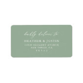 Étiquette Sage Green Rustic Wedding Adresse RSVP (Devant)