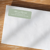 Étiquette Sage Green Script Names Wedding Address