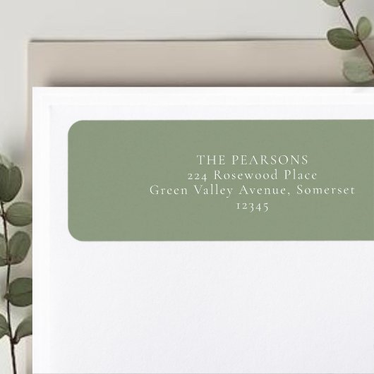 Étiquette Sage Green  | Simple Wedding Return Address Label