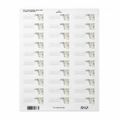 Étiquette Sage Leaf & White Floral Mariage Adresse de retour (Feuille entière)