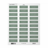 Étiquette Sage Moderne élégant simple écriture adresse de re (Feuille entière)