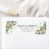 Étiquette Sage Vert Or Botanique Floral Adresse de Retour (En situation)