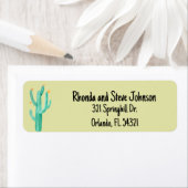 Étiquette Saguaro Cactus Aquarelle Florale (En situation)