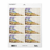 Étiquette Saguaro Cactus Arizona Desert Purple Aquarelle (Feuille entière)