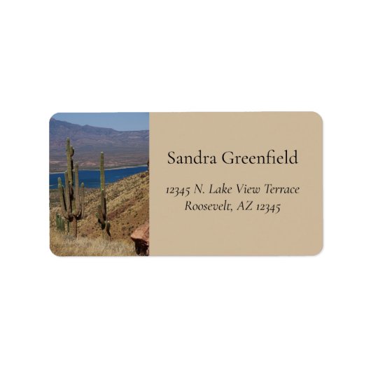 Étiquette Saguaro Cactus Blue Lake Desert Mounts Arizona L (Devant)