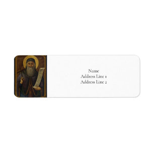 Étiquette Saint Antoine la grande icône chrétienne orthodoxe