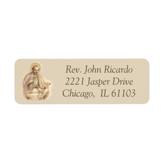 Étiquette Saint Joseph Bébé Jésus en colère (Devant)