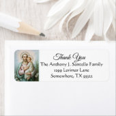 Étiquette Saint Joseph Jésus Lilies Merci (En situation)