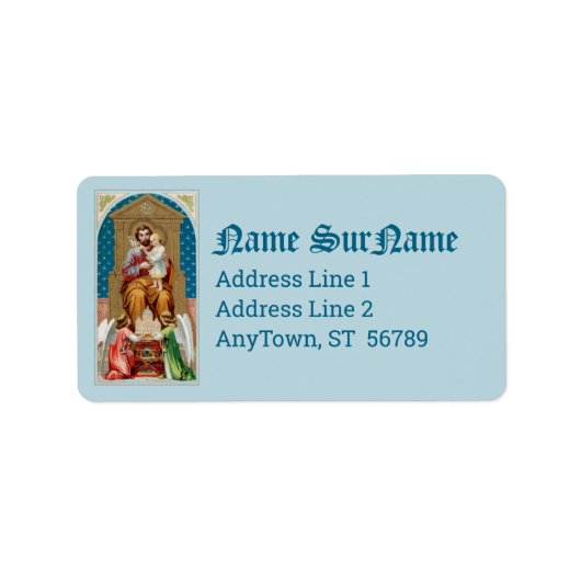 Étiquette Saint Joseph, Toddler CC, Anges avec modèle du Vat (Devant)