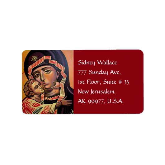 Étiquette Saint Mary Teotokos (Devant)