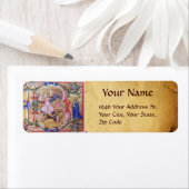 Étiquette Saint Michel l'Archange Parchemin antique (En situation)