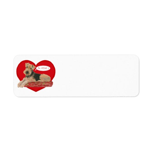Étiquette Saint-Valentin Airedale Terrier (Devant)