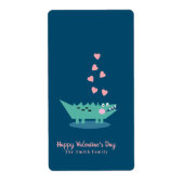 Étiquette Saint-Valentin Alligator Vertical (Devant)
