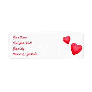 Étiquette Saint-Valentin Anniversaire Red Hearts