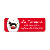 Étiquette Saint Valentin Dachshund (noir & bronzette) - Mign (Devant)