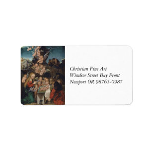 Étiquette Sainte Famille et Cherubs