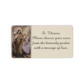 Étiquette Sainte Thérèse de l'Enfant Jésus Petite Fleur (Devant)