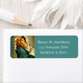 Étiquette Sainte Vierge Marie avec Bébé Jésus (En situation)