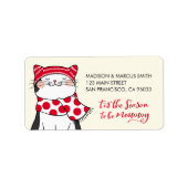 Étiquette Saison De Chats Amusants Être Joyeux Salutation De (Devant)