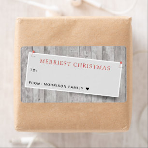 Étiquette Saison de Noël Rustique en Pinned