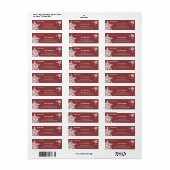 Étiquette Saison de vacances Burgundy White Snowflakes Adres (Feuille entière)