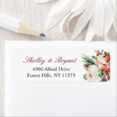 Étiquette Saison de vacances florales de Poinsettia Holly Be (En situation)