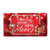 Étiquette Saison de voeux de Noël avec amour (Devant)