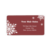 Étiquette Saison d'hiver Bourgogne White Snowflakes Adresse (Devant)