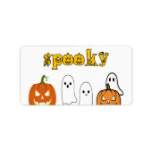 Étiquette saison effrayante Joyeux Halloween (Devant)