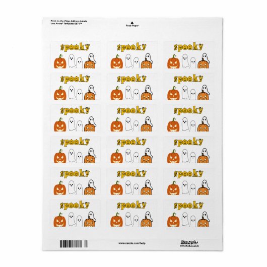 Étiquette saison effrayante Joyeux Halloween (Feuille entière)