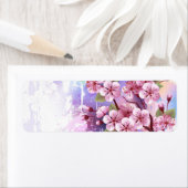 Étiquette Sakura rose sur la peinture Arrière - plan (En situation)