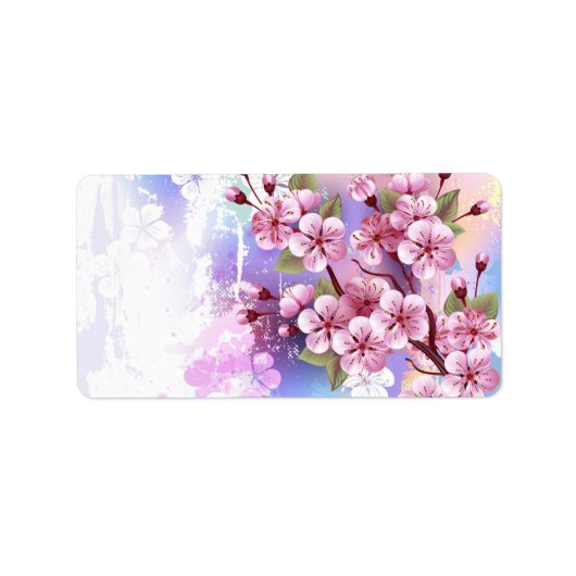 Étiquette Sakura rose sur la peinture Arrière - plan (Devant)