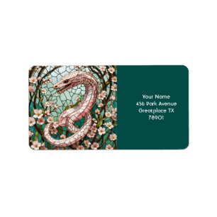 Étiquette Sakura, serpent rose mignon Imaginaire