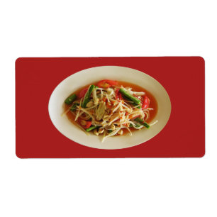 Étiquette Salade de Papaya épicé [Som Tam] ... Thai Lao Food