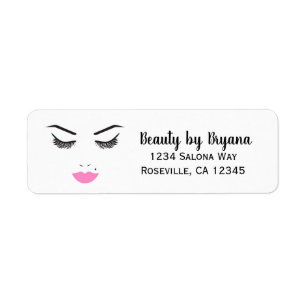 Étiquette Salon Beauty Maquillage Visage Lashes & Lèvres Ros