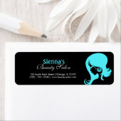 Étiquette Salon de beauté (Turquoise) (En situation)