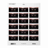 Étiquette Salon de maquillage Rose de déshydratation en or (Feuille entière)