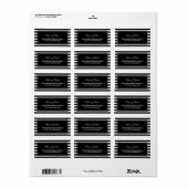 Étiquette Salon tendance Black White Stripes Coiffure et bea (Feuille entière)